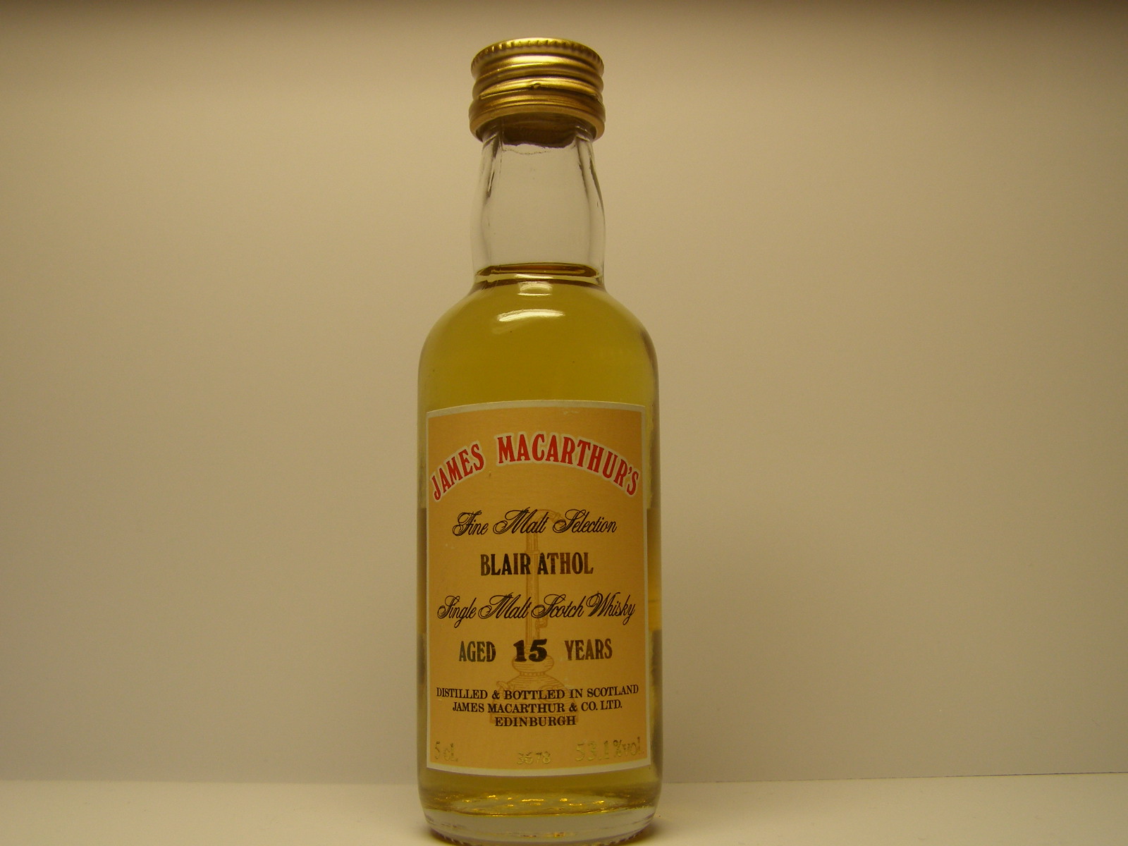 SMSW 15yo "James MacArthur´s" 5cl. 53,1%vol.